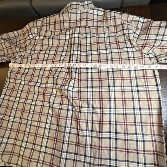 Brooks Brothers 2XLT Non-Iron Supima Cotton Plaid Button Down Shirt Tan Tartan - Picture 5 of 8